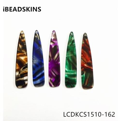 New arrival! 54X12mm 100pcs/lot acetic acid imitate marble stripe drop-shape charms for earring/Jewelry DIY(As shown)