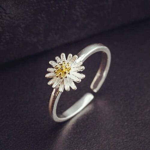 New Trendy Charm Daisy Flower Rings For Women Men Boho Knuckle Party Rings Punk Cocktail Jewelry Girls Gift anillos bijoux