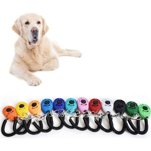 1pc Pet Trainer Pet Dog Training Dog Clicker Adjustable Sound Plastic Key Chain and Wrist Strap Doggy Pet Products