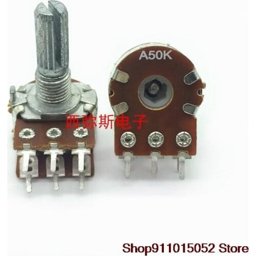 5 PCS 16 type double the volume potentiometer WH148 A50K double row 6 feet long axis 20 mm rachis volume amplifiers