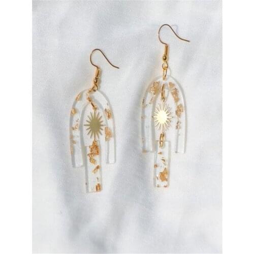Sun Burst Clear Archway Earrings