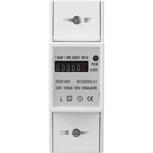 DDS1891 High Accuracy 2P Counter Rail Energy Meters 1000imp/kwh 50Hz Single Phase Meter