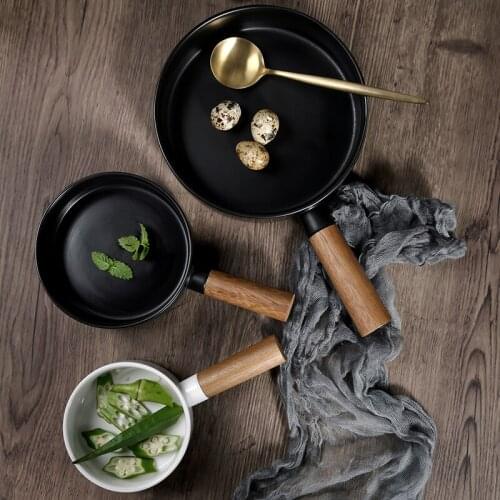 Frying Pan Creative Round Handle Pasta Dish Simple Household Dishes Dessert Plate Western Steak Cutlery Pots and Pans Cookware