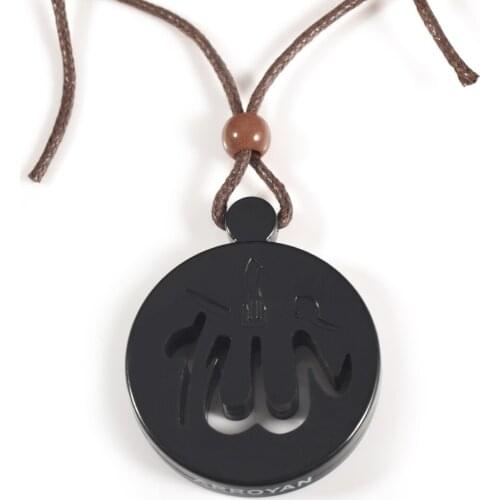 Wollet Jewelry Negative Ion Magnetic Health Care Healing Energy Plastic Pendant For Women Men Black Charm Link Chain 4 cm