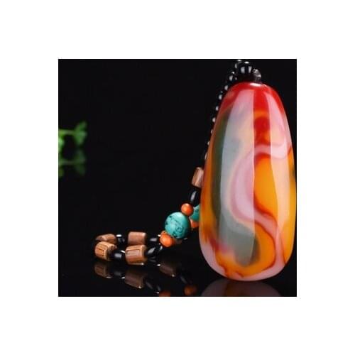 Zheru jewelry natural chicken blood jade amulet pendant necklace exquisite jewelry best gift