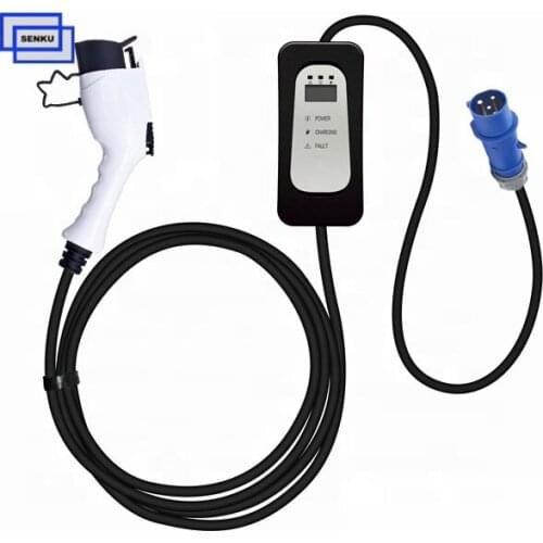 CEE plug Ev onboard charger type2 5m cable 240V ev charger portable