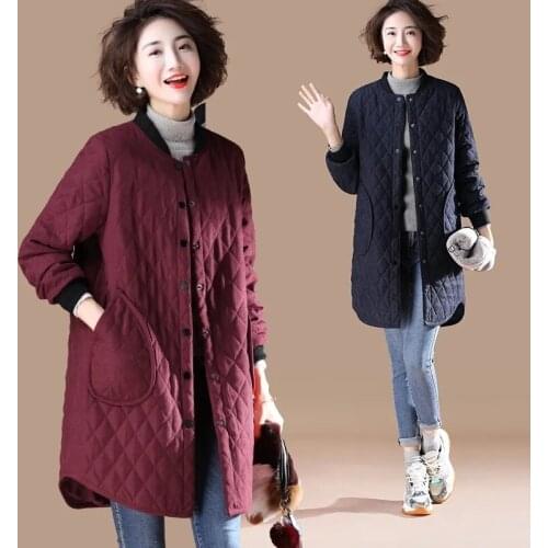 Winter Coat Plus Size Casual Cotton Padded Clothes Womens Jacket Quilted Velvet Thick Hooded Coat Mid-Length Outerwear Female