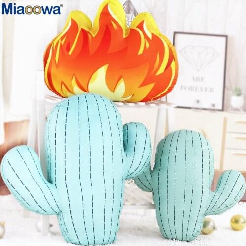 1pc Creative Lovely Blue Cloud&Cactus&Fire Plush Pillows Stuffed Cushion Nice Sofa Pillow Lovely Christmas Gift for Girl