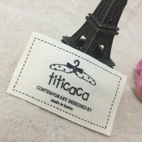 1000pcs Printed Cotton Collar Standard And LinenTrademark Cotton Cloth Label LOGO Cloth Label Custom