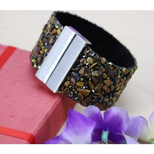 19*3.3cm Hot sale Fashion yellow tigers eyes loose beads Bracelets Brace lace pulsera bangle women girls gifts hand ornaments