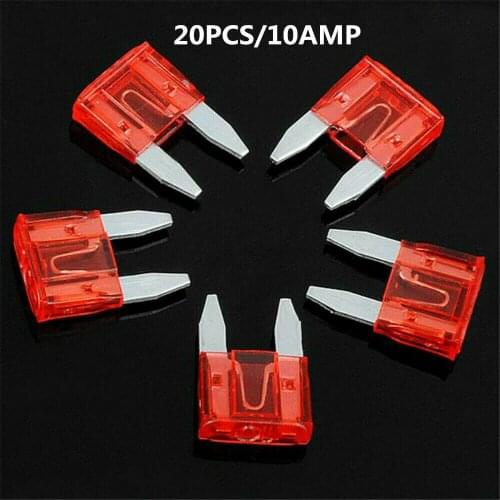 20PCS 10A 10Amp Electronic Mini Blade Fuse Car Motorcycle Trucks Bus Fuses