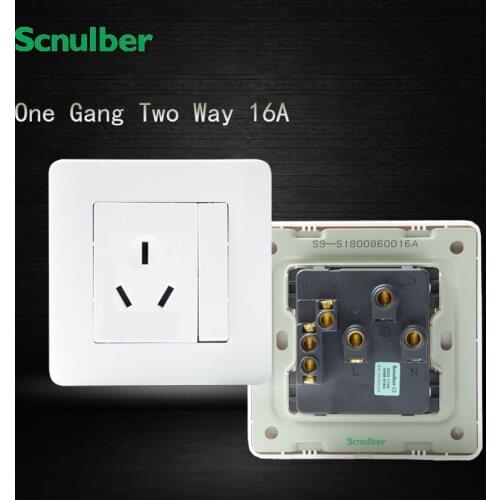 16A 3p 3 poles earth electrode 1 gang 2 way switched wall switch and socket