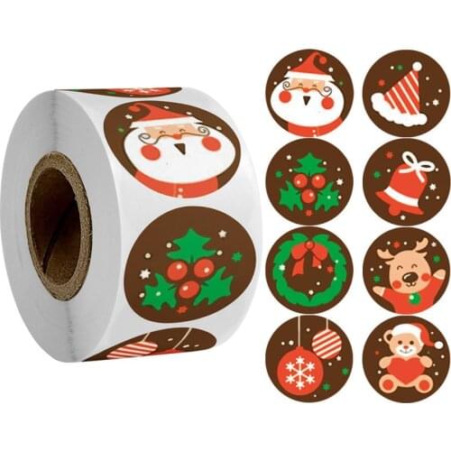 500pcs Merry Christmas Stickers Christmas Tree Elk Candy Bag Sealing Sticker Christmas Gifts Box Labels Decorations New Year