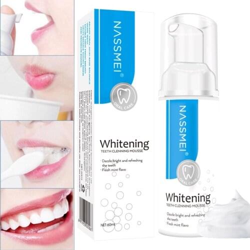 60ml Foam Toothpaste Teeth Cleaning Whitening Toothpaste Stain Remover Oral Hygiene Fresh Teeth Whitening Shining Teeth Tool