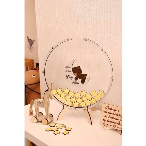 Acrylic Signature Board Book Sign In Tree Table Book Wedding Birthday Annual Meeting Fingerprint Tree Love Wood Chip Layout