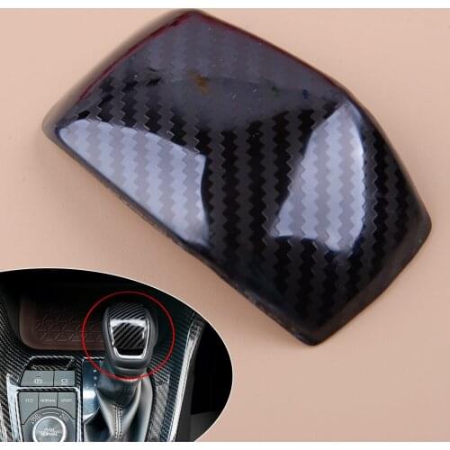 Car Stainless Steel Carbon Fiber Style Interior Gear Shift Knob Cover Trim .6.6x4cm Fit For Toyota RAV4 2019 2020