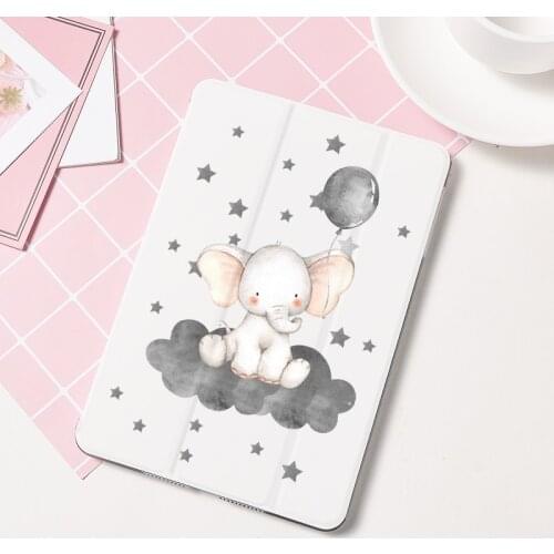 Ipad 2 3 4 White Leather PU Hard Back Case Small Elephant Cover Protective For 2020 iPad Pro 11 12.9 10.5 7.9 inch Mini 1 2 3 5