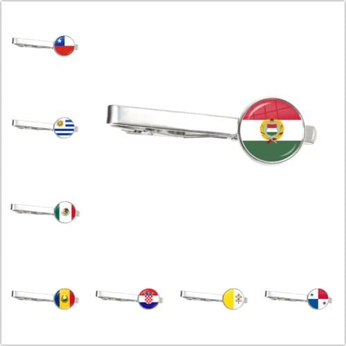 Chile Hungary Uruguay Mexico Romania Croatia Vatican Panama Vietnam National Flag Tie Clip Ornament for Male Gentleman