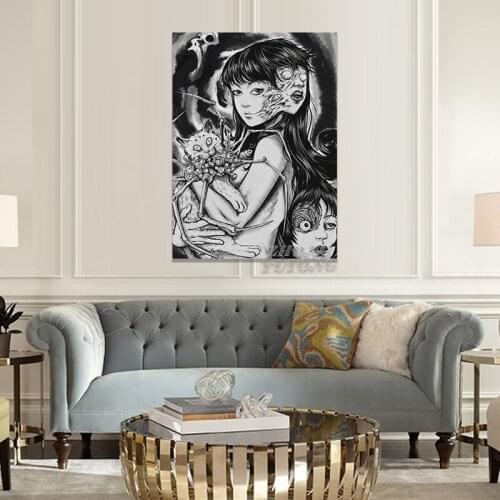 Home Decor Canvas Uzumaki Junji Ito Fanart Pictures Wall Art Paintings Prints Modern Horror Anime Modular Poster For Living Room