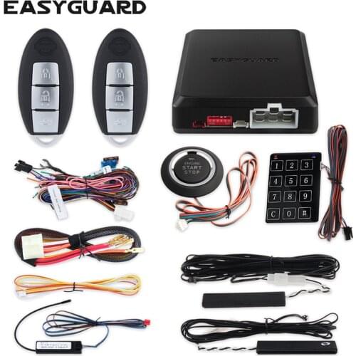 EASYGUARD PKE car alarm system auto start push button start passive keyless entry remote start stop touch password keypad