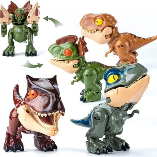 Jurassic Park Dinosaurs Finger Action Figure for Cute Dino Transform Robot for Children Boys Xmas Gifts Toys Tyrannosaurus Rex