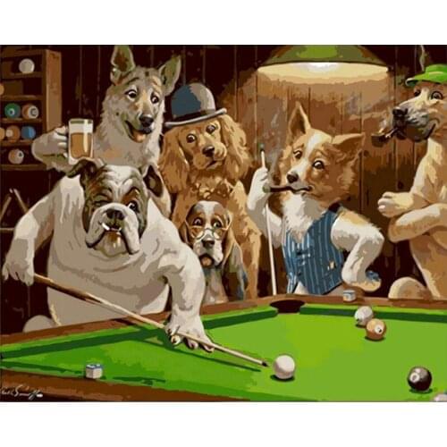 GATYZTORY Dog Animals DIY Painting By Numbers oil paint by numbers kits Drawing By Numbers Unique Gift Home Decor