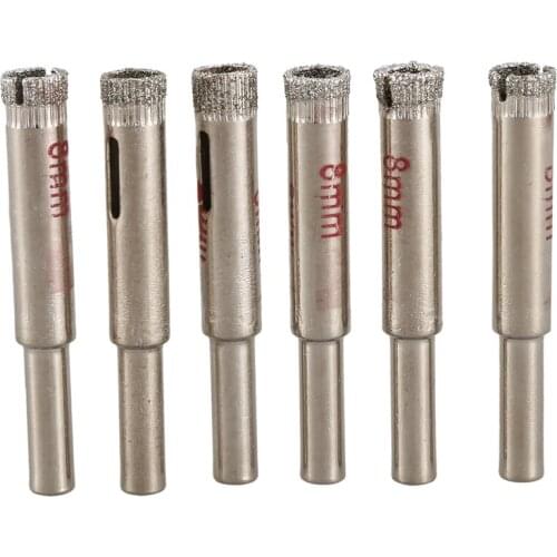 Hot 6 Pcs 8mm Diamond Core Drill Bits Ceramic Tile Glass Hole Saw