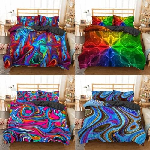 Abstract Bedding Set 3D Psychedelic Queen King Size Duvet Cover Sets Creative Comforter Cover 2/3pcs Quilt Covers Pillowcases