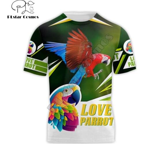 Hot sale Beautiful Love Parrot 3D All Over Printed Men t shirt Summer Harajuku Casual short Sleeve Tee shirts Unisex tops TX-31
