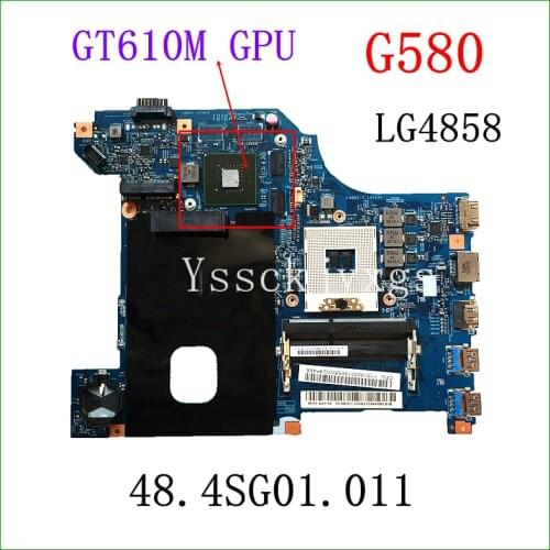 LG4858 mainboard ,for Lenovo G580 Laptop Motherboard ,PGA989 HM76 48.4SG01.011 ( with GT610M 1GB GPU ) for i3 i5 i7 CPU Test OK