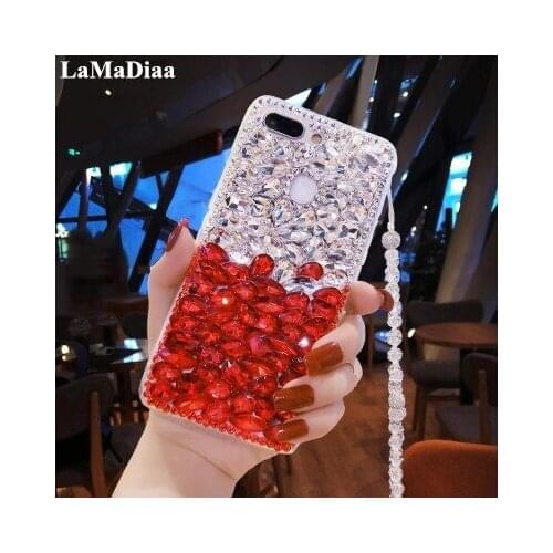 LaMaDiaa Bling Rhinestone Crystal Diamond Soft Back Phone Case Cover For iPhone X XS MAX XR 5 6 7 8 Plus 11 Pro MAX Phone Case