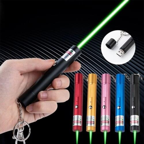 High-power USB rechargeable green red laser sight outdoor laser built-in battery laser pointer PPT military laser demonstrator