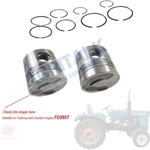 The set of piston with piston springs for Taishan series tractor with engine FD295T/FD2100TA (Swirl Chamber), part number