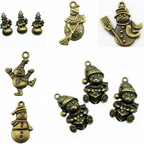 Wecharms bulk charms for jewelry making kit pendant diy jewelry accessories Snowman Charms