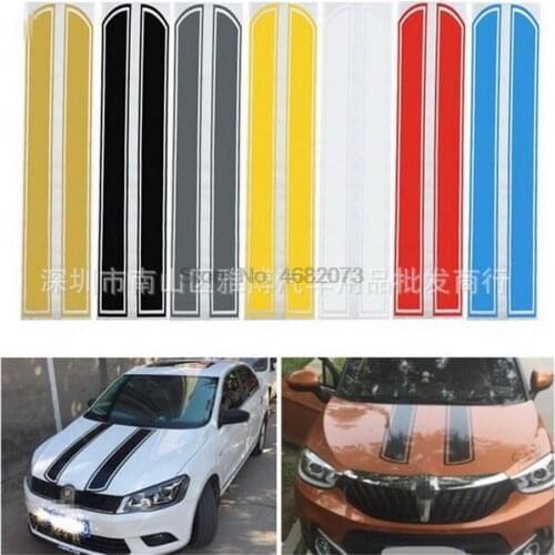 By DHL or Fedex 200pcs UniversalCar Hood Scratched Stickers Engine Cover Styling Reflective Decal Stripe DIY Decoration PVC