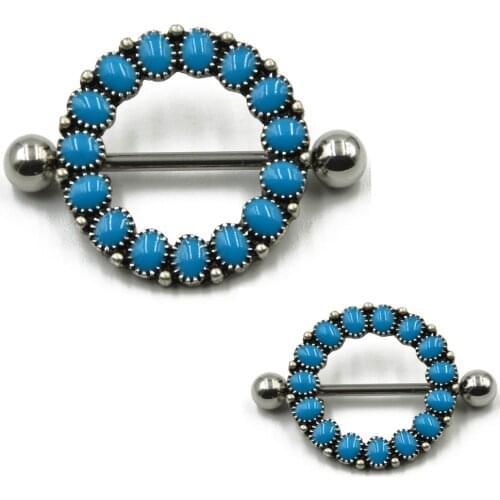 PAIR Stainless Steel Blossom Nipple Shield Barbell Piercing Rings Body Piercing Jewelry 14g