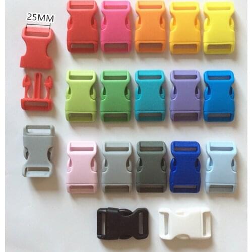 10pcs Plastic Colorful Contoured Side Release Buckles For Paracord Pets Collar Strap Backpack Bag DIY Accessories(20/25mm)