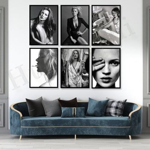 Kate Moss Lean Poster, Kate Moss Print, Kate Moss Poster, Fashion Prints, Scandi Wall Art, Black White Prints, Fashion Poster