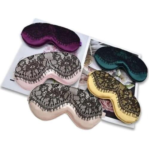 Adjustable Sleep Mask Silk Eye Mask Cover Sleeping Lace Ey Cover Blindfolds Travel Rest Relax Eye Shade Cover Soft Pad 1pc