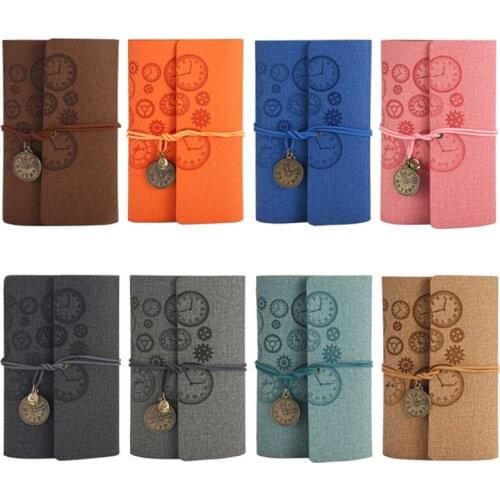 Retro Leather Grid Blank Diary Travel Planner Journal Notebook Agenda DIY Gift