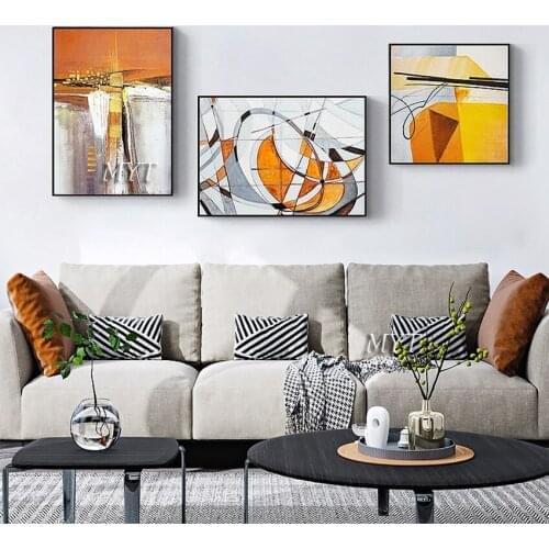 Pure Handmade New Abstract Colorful Design Canvas Oil Painting Wall Art No Frame Home Wall Decor Picture Artwork 1 Panel Set