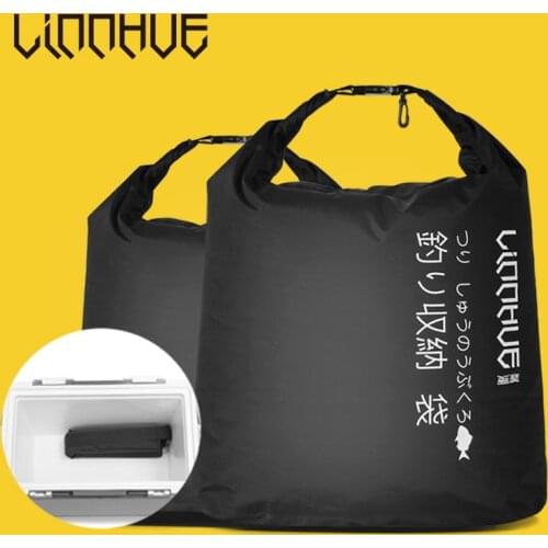 LINNHUE Fishing Bucket Water 23/28/43L Outdoor Folding Portable Fish Bucket Japan PA Oxford Cloth High Quality Black Handle Bags