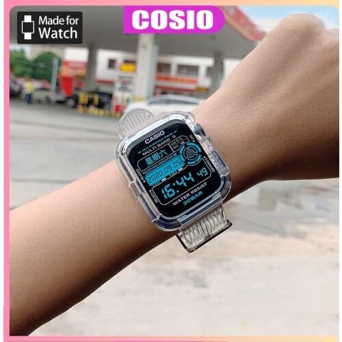 Case+Strap for Apple Watch Band 42mm 38mm 44mm 40mm Accessories Soft Transparent Silicone Bracelet band iWatch series 6 se 5 4 3