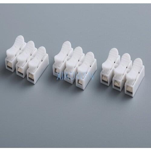 Electrical wire connectors20Pcs3P fast terminal wire connector press type 3 bit butt LED lamps and lanterns No Welding No Screws