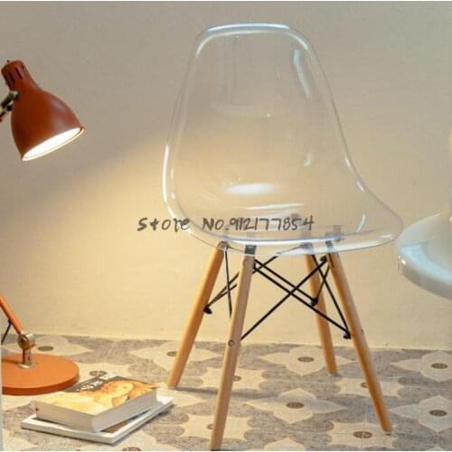 Modern Simple Transparent Chair Home Backrest Ins Net Red Dressing Table Chair Acrylic Crystal Makeup Stool