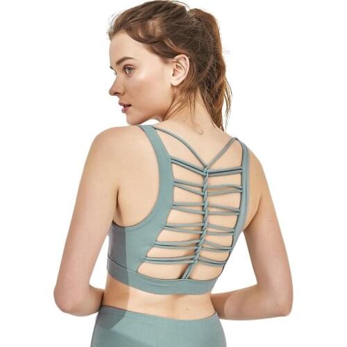 Sports Bra High Impact Yoga Bra Woman Fitness Top Female Sexy Backless Nylon Solid Brassiere Sport Femme Underwear Gym Bra