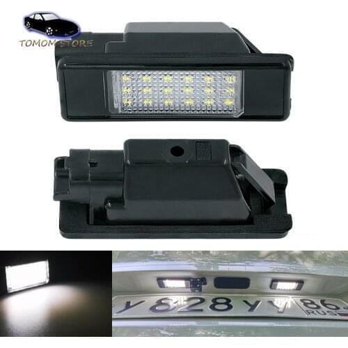 2Pcs 18SMD White No Error LED Rear License Number Plate Light For Citroen C2 C3 C4 Picasso C5 C6 C8 DS3 DS5 Evasion MPV Jumpy