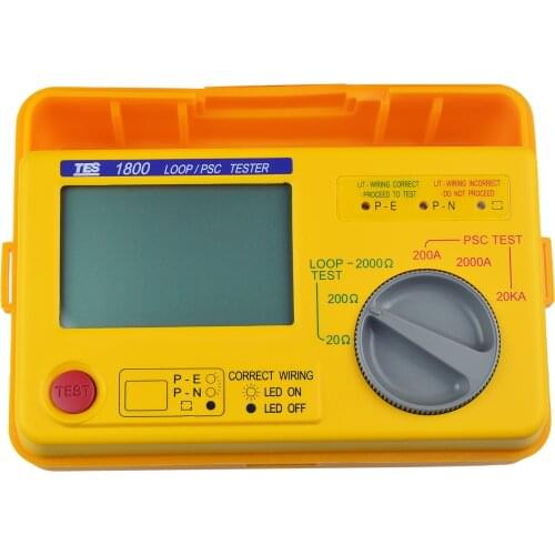 TES-1800 Digital LOOP/PSC Tester Meter Loop,Auto lock out if Test Resister Overheats,Measure Low Loop with 0.01 W Resolution