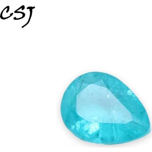 CSJ Created Paraiba Tourmaline Loose Gemstone Pear Cut For Diy Fine Jewelry 925 Silver Mounting Color Change Stone