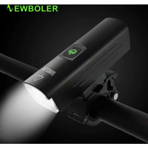 NEWBOLER 1300 Lumen Bike Front Light Headlight USB Type-C Rechargeable Bicycle Flashlight 4500mAh Aluminum Bike Light Waterproof